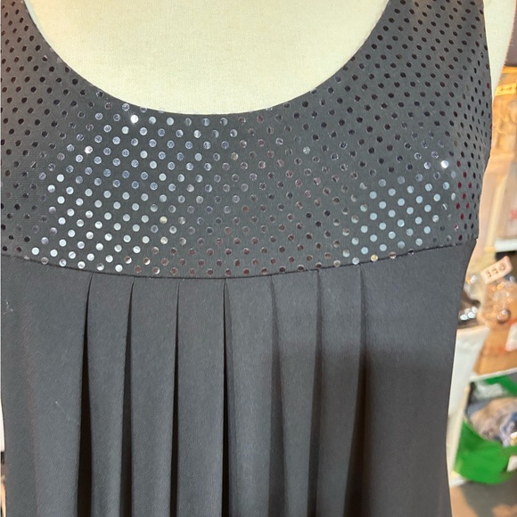 Dress Barn Black Sequin Pleated Tank Dress - Picture 6 of 11